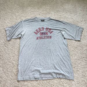 Aeropostale T-Shirt Mens Extra Large Gray Short Sleeve Crew Neck Cotton